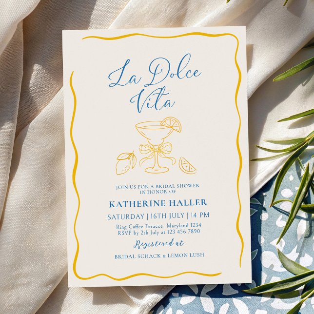 La Dolce Vita Lemon Bridal Shower Invitation (Creator Uploaded)