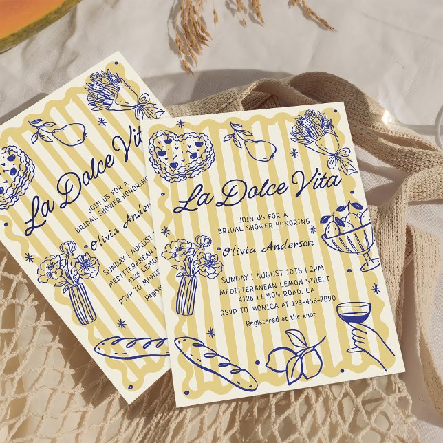  La Dolce Vita Lemon Bridal Shower Invitation  (Creator Uploaded)
