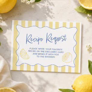 La Dolce Vita Lemon Bridal Shower Recipe Request Enclosure Card