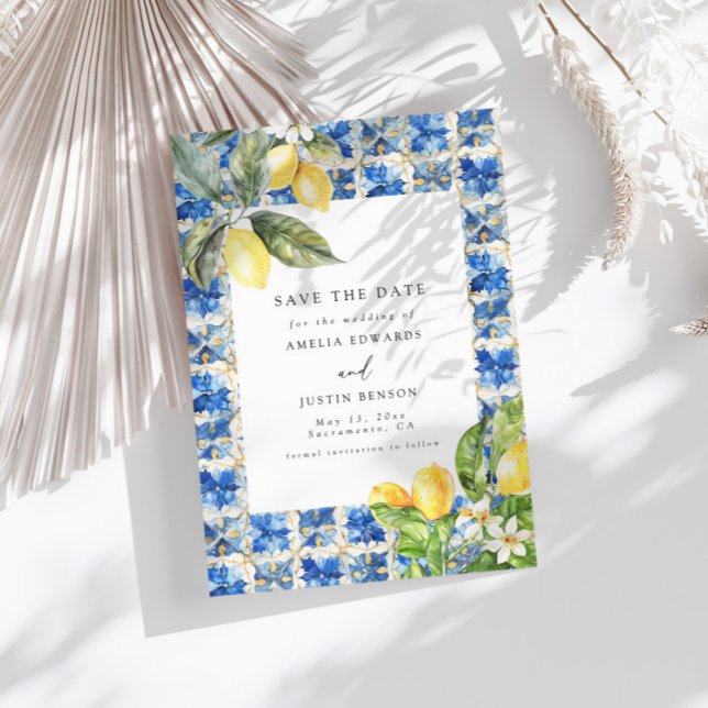La Dolce Vita Lemon Citrus Save The Date Invitation (Creator Uploaded)