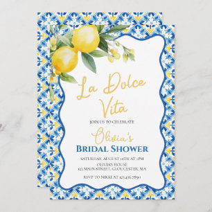 La Dolce Vita Lemon floral Bridal Shower Invitatio Invitation