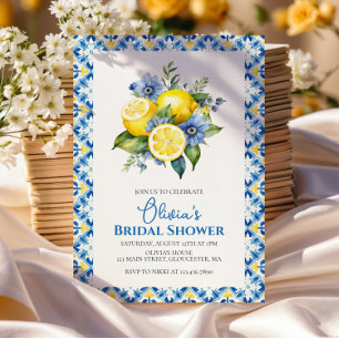 La Dolce Vita Lemon floral Bridal Shower Invitation