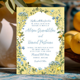 La Dolce Vita Lemon Floral Wedding Invitation