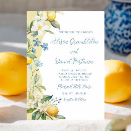 La Dolce Vita Lemon Floral Wedding Invitation