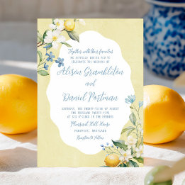 La Dolce Vita Lemon Floral Wedding Invitation