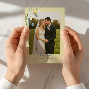 La Dolce Vita Lemon Floral Wedding Thank You Cards