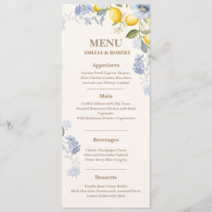 La Dolce Vita Lemon italian citrus wedding Menu