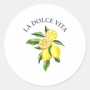 La Dolce Vita Lemon Italian Summer Limoncello Amal Classic Round Sticker