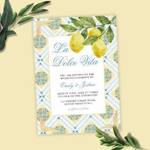 La Dolce Vita Lemon Italian Themed Wedding  Invitation