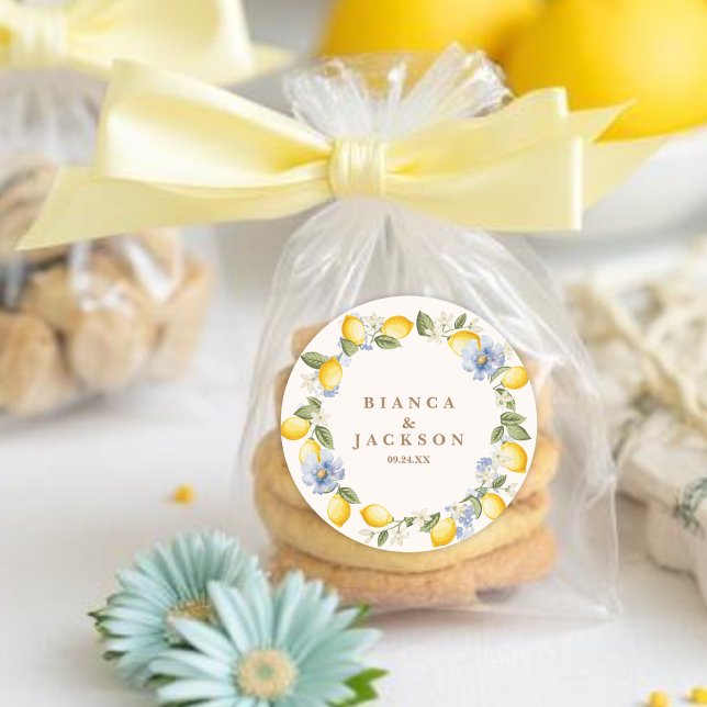 La Dolce Vita Lemon italian wedding name Classic Round Sticker (Creator Uploaded)