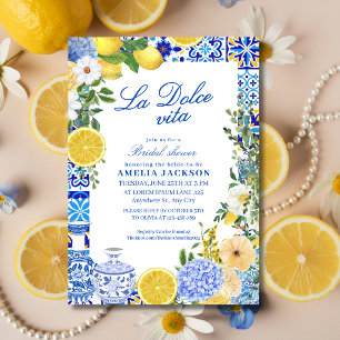 La Dolce Vita Lemon Mediterranean Bridal shower Invitation