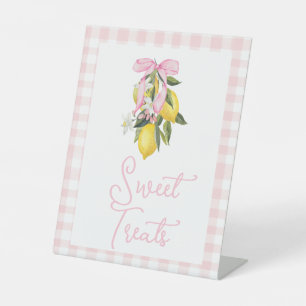 La Dolce Vita Lemon Pink Bow Baby Shower Sign