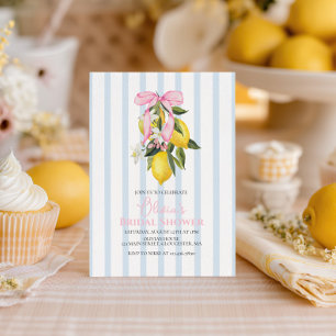 La Dolce Vita Lemon Pink Bow Bridal Shower Invitation