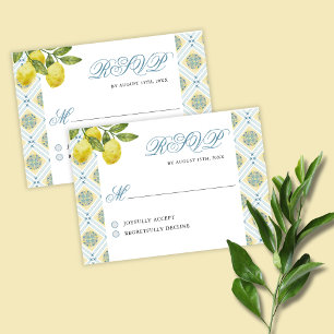 La Dolce Vita Lemon Themed Wedding RSVP Card