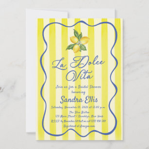 La Dolce Vita Lemons Italian Bridal Shower Invitation