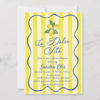 La Dolce Vita Lemons Italian Bridal Shower Invitation