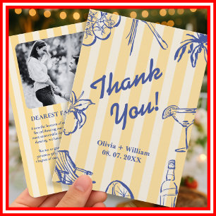 La Dolce Vita Lemons Italian Bridal Shower Thank You Card