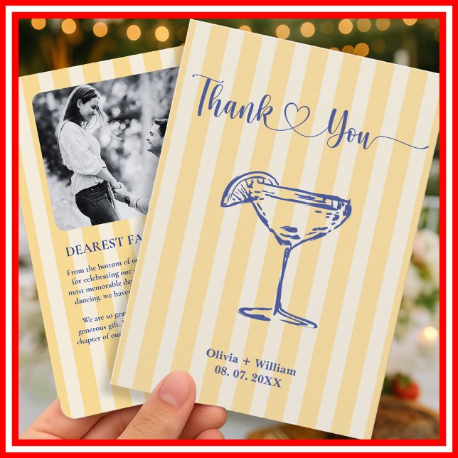 La Dolce Vita Lemons Italian Bridal Shower Thank You Card (Creator Uploaded)