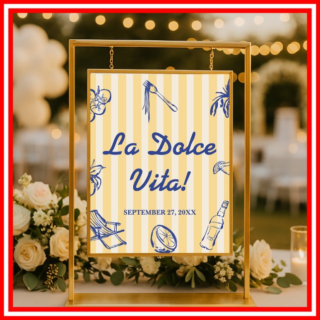 La Dolce Vita Lemons Italian Bridal Shower Welcome Poster (Creator Uploaded)