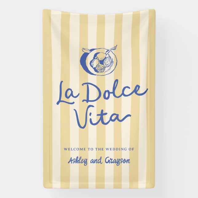 La Dolce Vita Lemons Italian Wedding Sign (Vertical)