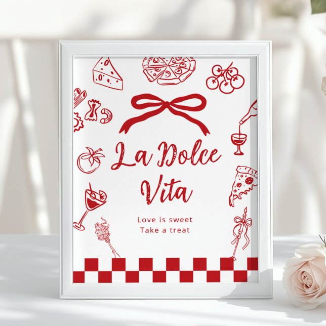 La Dolce Vita Love is sweet Italian Bridal Shower Poster (Creator Uploaded)