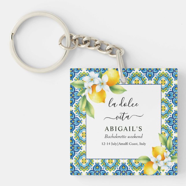  La Dolce Vita Mediterranean bachelorette weekend Key Ring (Front)