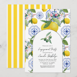 "La Dolce Vita" Mediterranean Engagement Party Invitation