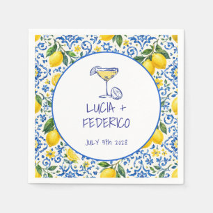 La Dolce Vita mediterranean Italian blue tile Napkin
