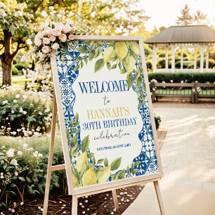 La Dolce Vita Mediterranean Italian Lemon Birthday Poster