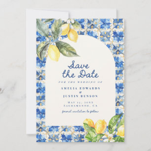 La Dolce Vita Mediterranean Lemon Save the Date Invitation