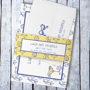 La Dolce Vita mediterranean lemons Invitation Belly Band