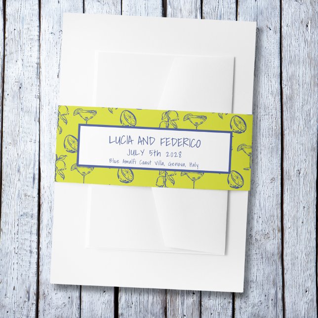 La Dolce Vita mediterranean lemons Invitation Belly Band (Creator Uploaded)