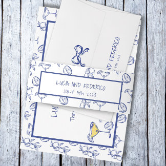 La Dolce Vita mediterranean lemons Invitation Belly Band