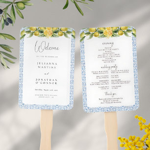 La Dolce Vita - Mediterranean Wedding Program Hand Fan