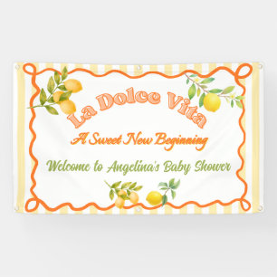 La Dolce Vita New Beginning Lemon Baby Shower Banner