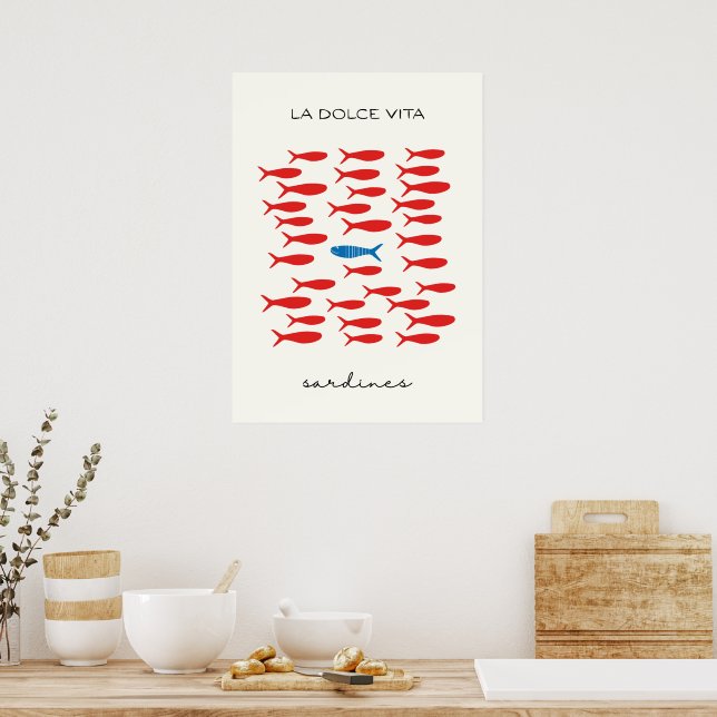 La dolce vita sardines poster (Kitchen)