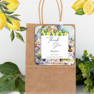 La Dolce Vita Summer Italian Bridal Shower Square Sticker