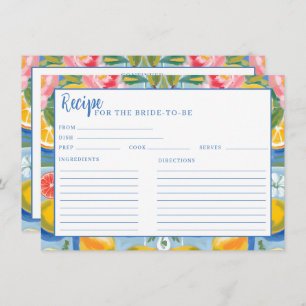 La dolce vita summer lemon bridal shower recipe enclosure card