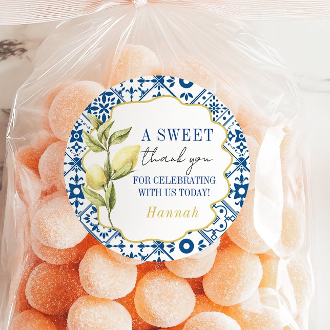 La Dolce Vita Thank you Italian Lemon  Classic Round Sticker (Creator Uploaded)