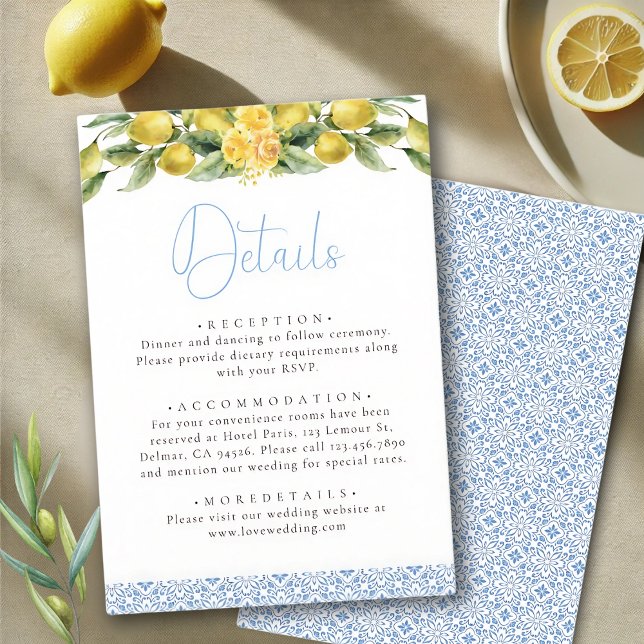 La Dolce Vita Wedding Details - Mediterranean  Enclosure Card (Creator Uploaded)