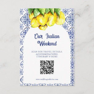 La Dolce Vita Wedding Mediterranean Website QR Enclosure Card