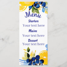 La Dolce Vita wedding Menu