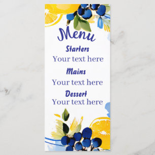 La Dolce Vita wedding Menu