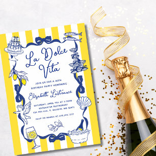 La Dolce Vita Whimsical Italian 40th Birthday  Invitation
