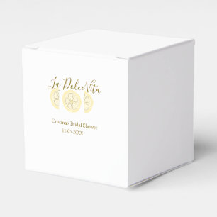 La Dolce Vita yellow lemon bridal shower pastel bo Favour Box