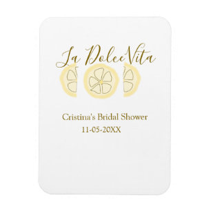 La Dolce Vita yellow lemon bridal shower pastel bo Magnet