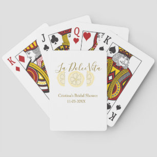 La Dolce Vita yellow lemon bridal shower pastel bo Playing Cards