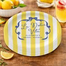 La Dolce Vita Yellow Stripe Bridal Shower