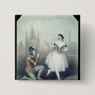 La Esmeralda': Carlotta Grisi  & Jules Perrot 15 Cm Square Badge
