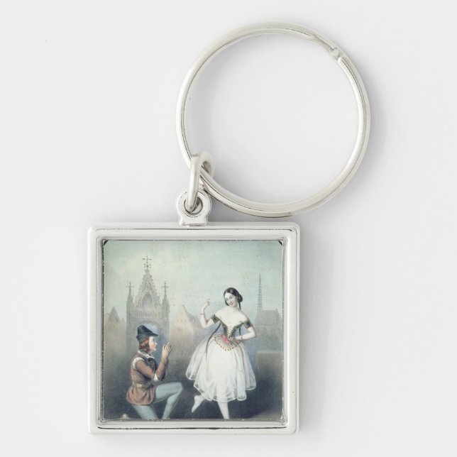 La Esmeralda': Carlotta Grisi  & Jules Perrot Key Ring (Front)
